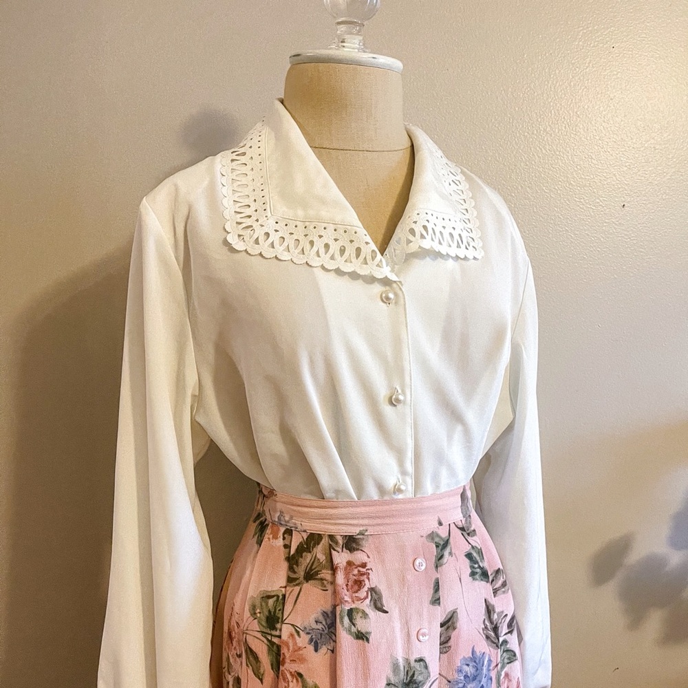Vintage Detailed White Button Down